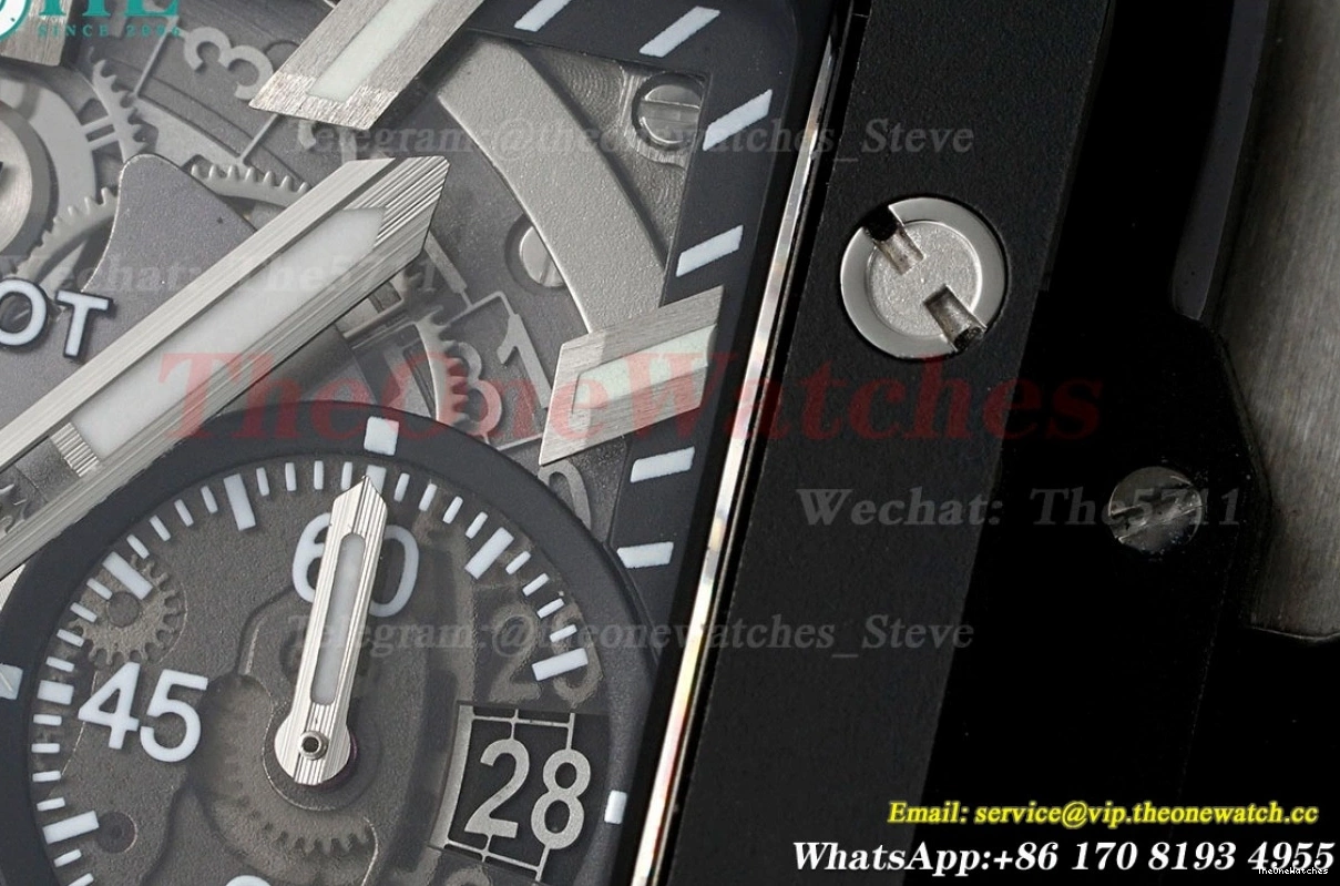 Square Cer Unico Bang RU Skeleton BBF 42mm Black HUB1280A Dial 0207